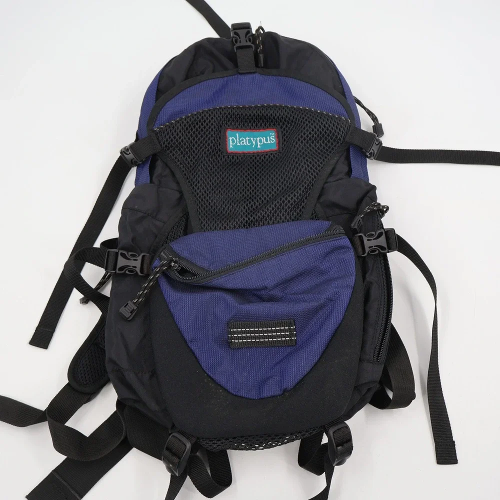 Platypus Hydration Backpack Unisex Medium Blue Black Vintage Hiking Trail Bag